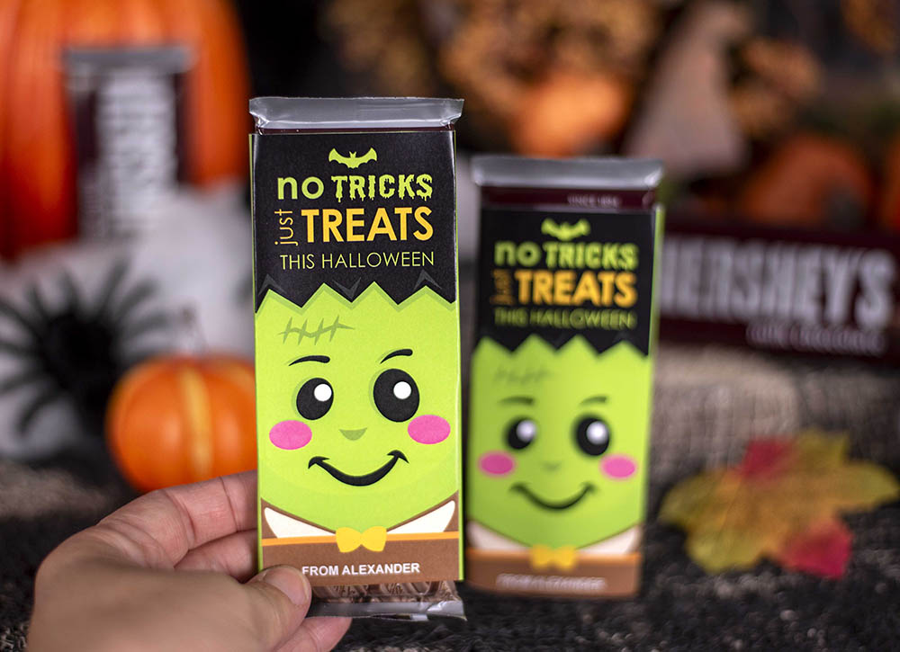 Halloween chocolate bar wrapper - monster design